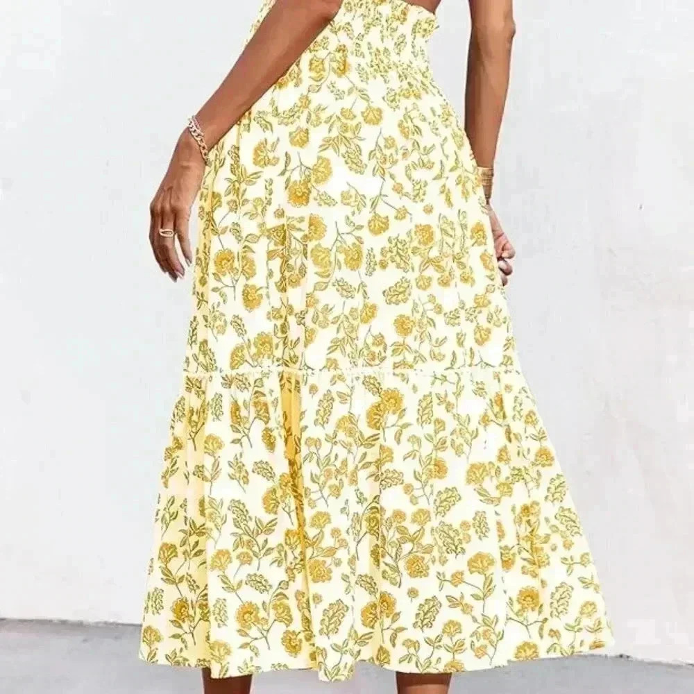 BTFBM Women Summer Spring Floral Long Skirt